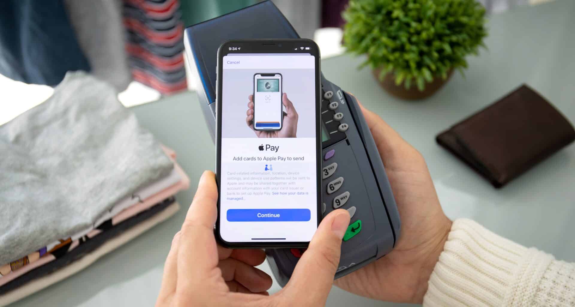 Tela de configuração do Apple Pay em iPhone