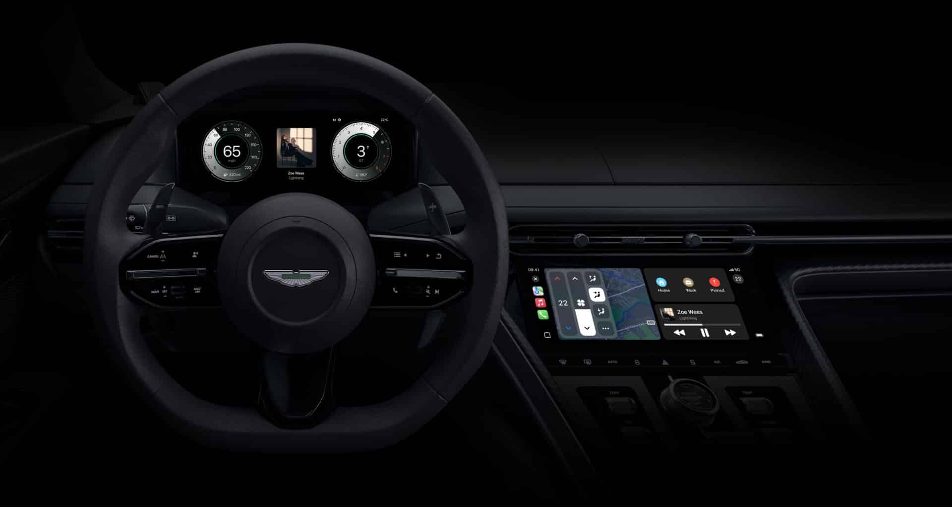 Prévia do novo CarPlay da Porsche e da Aston Martin