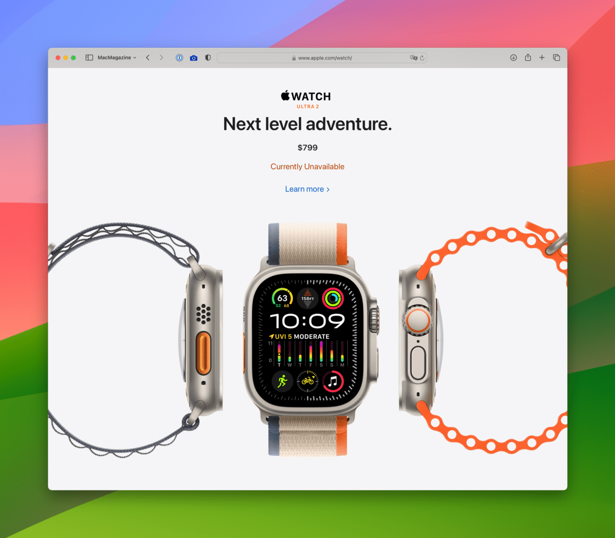 Apple Watch Ultra 2 indisponível para compra
