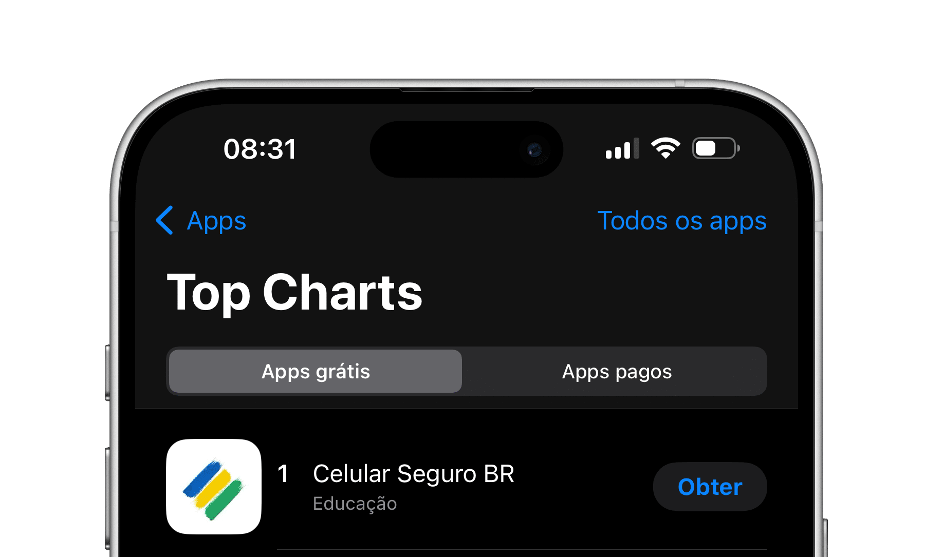 Celular Seguro no Top Chats da App Store