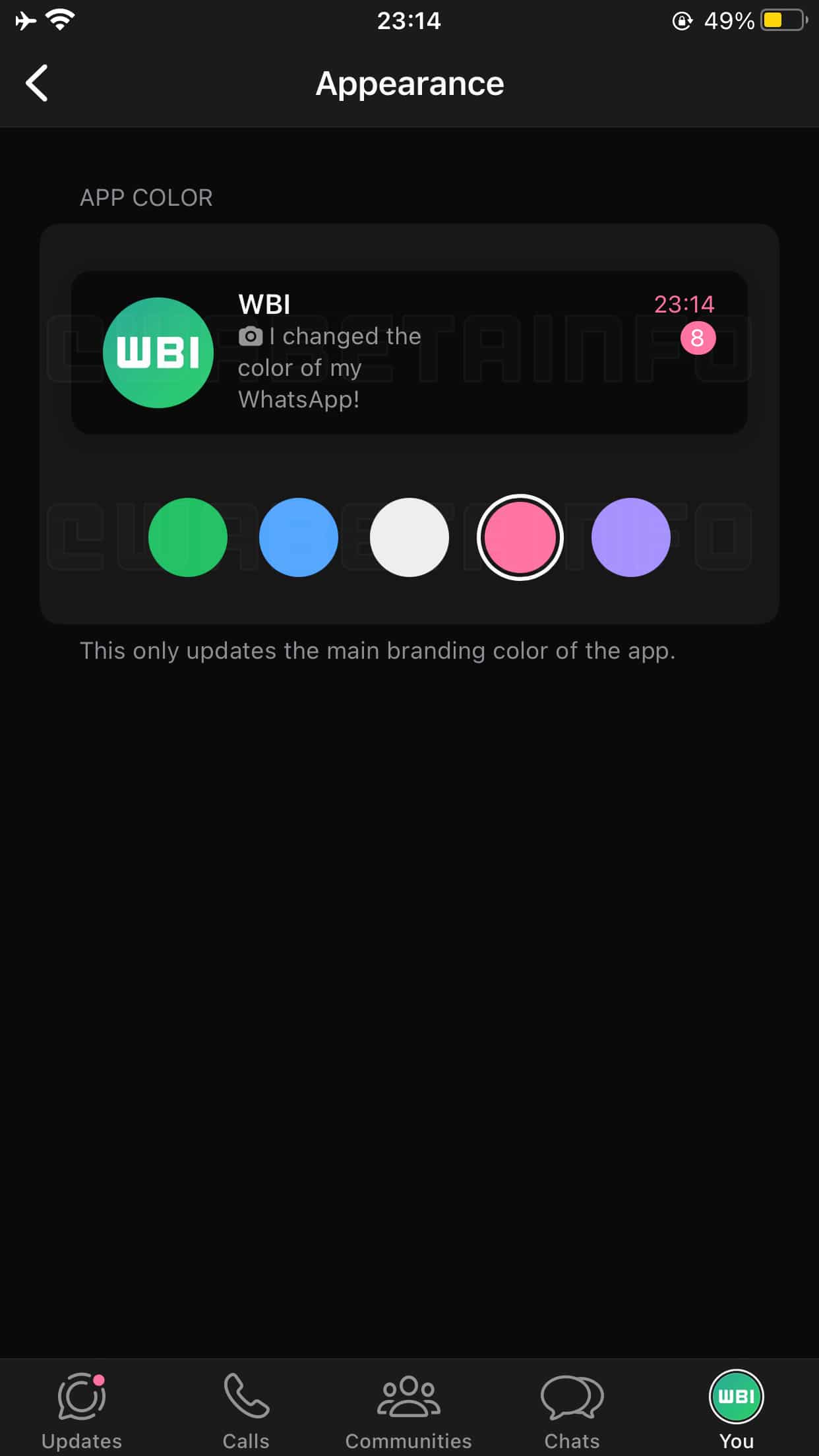 WhatsApp testa permitir que usuários escolham cor do app