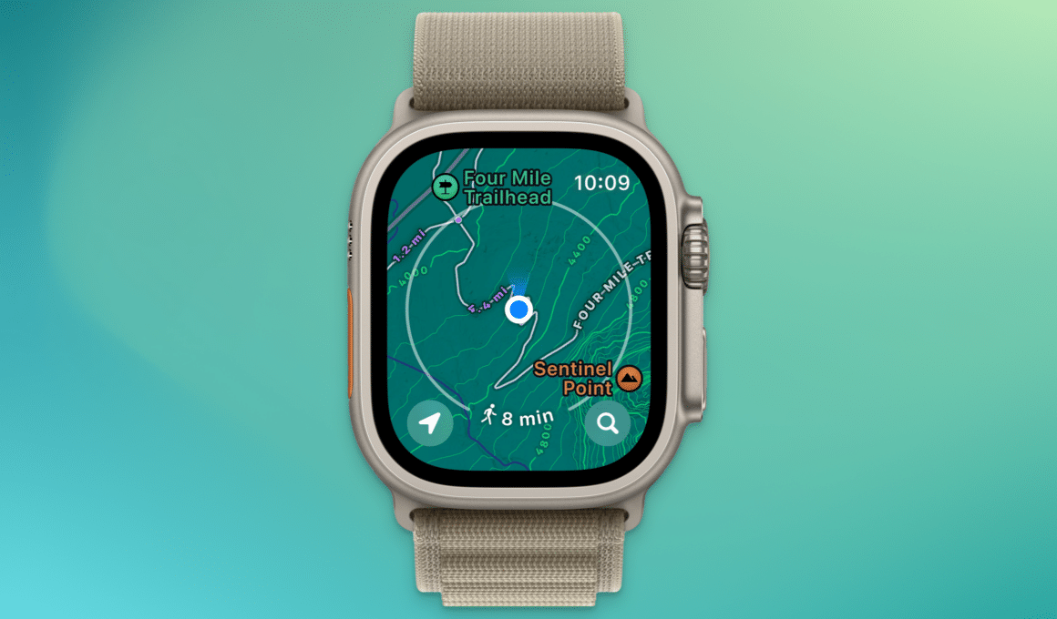 Mapas do Apple Watch Ultra