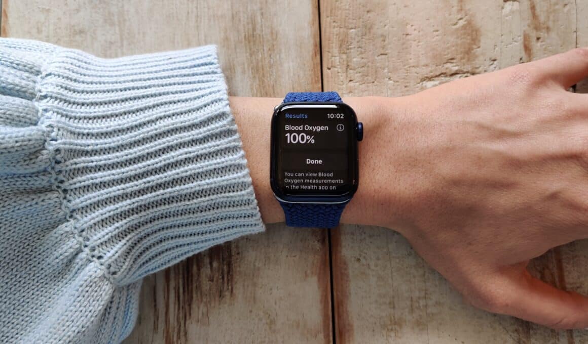Apple Watch com o app Oxigênio no Sangue