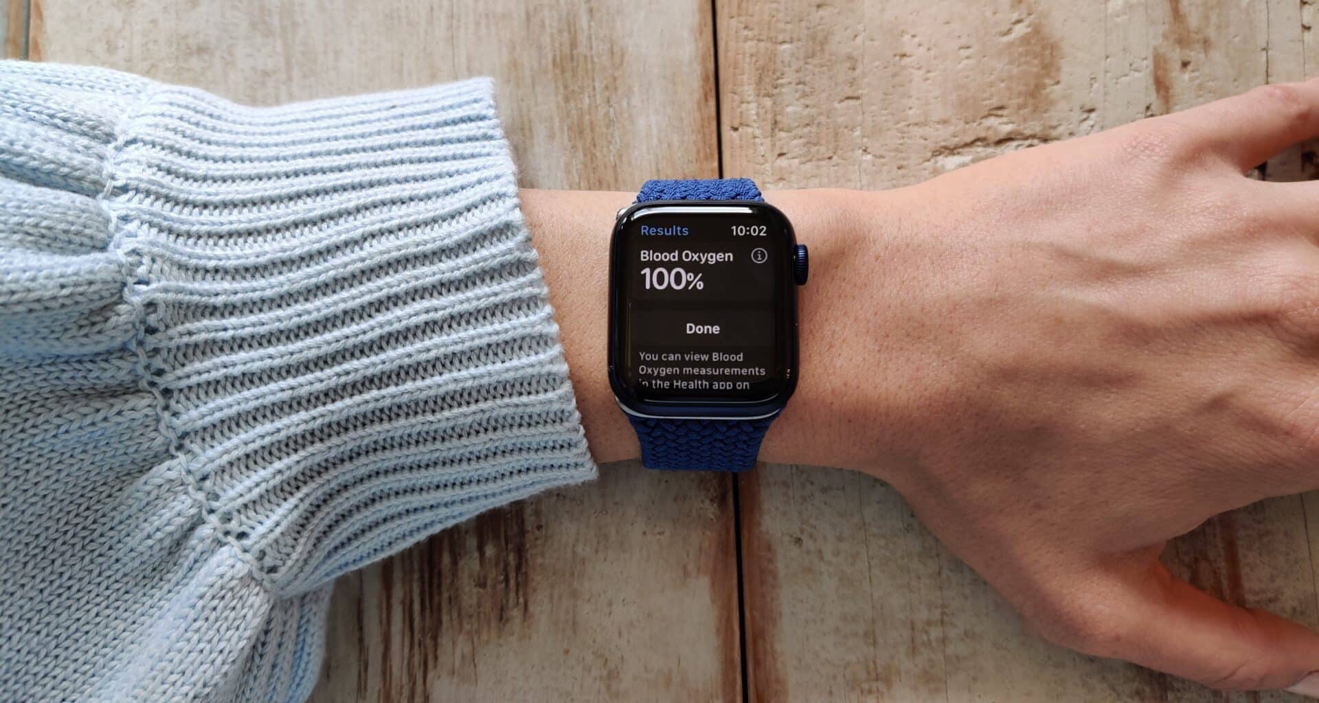Apple Watch com o app Oxigênio no Sangue