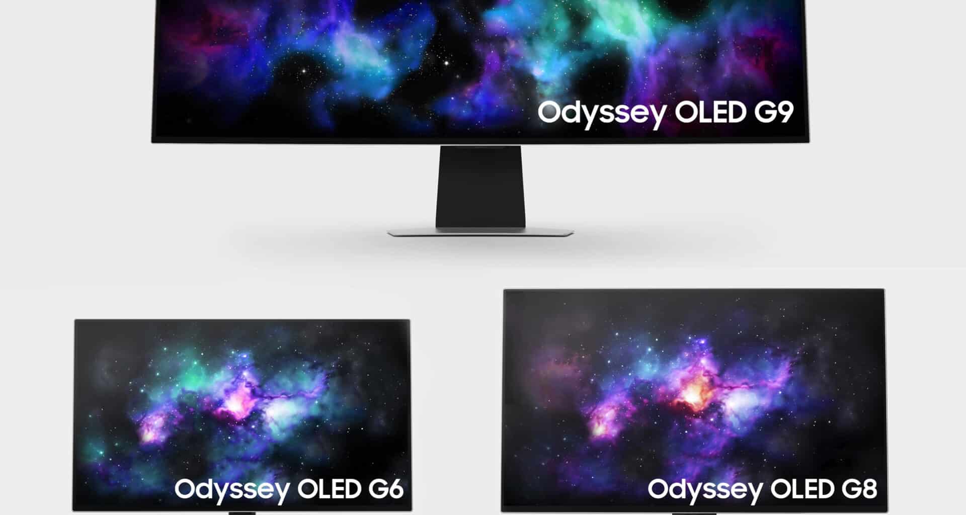 Monitores Samsung Odyssey OLED G6, G8 e G9