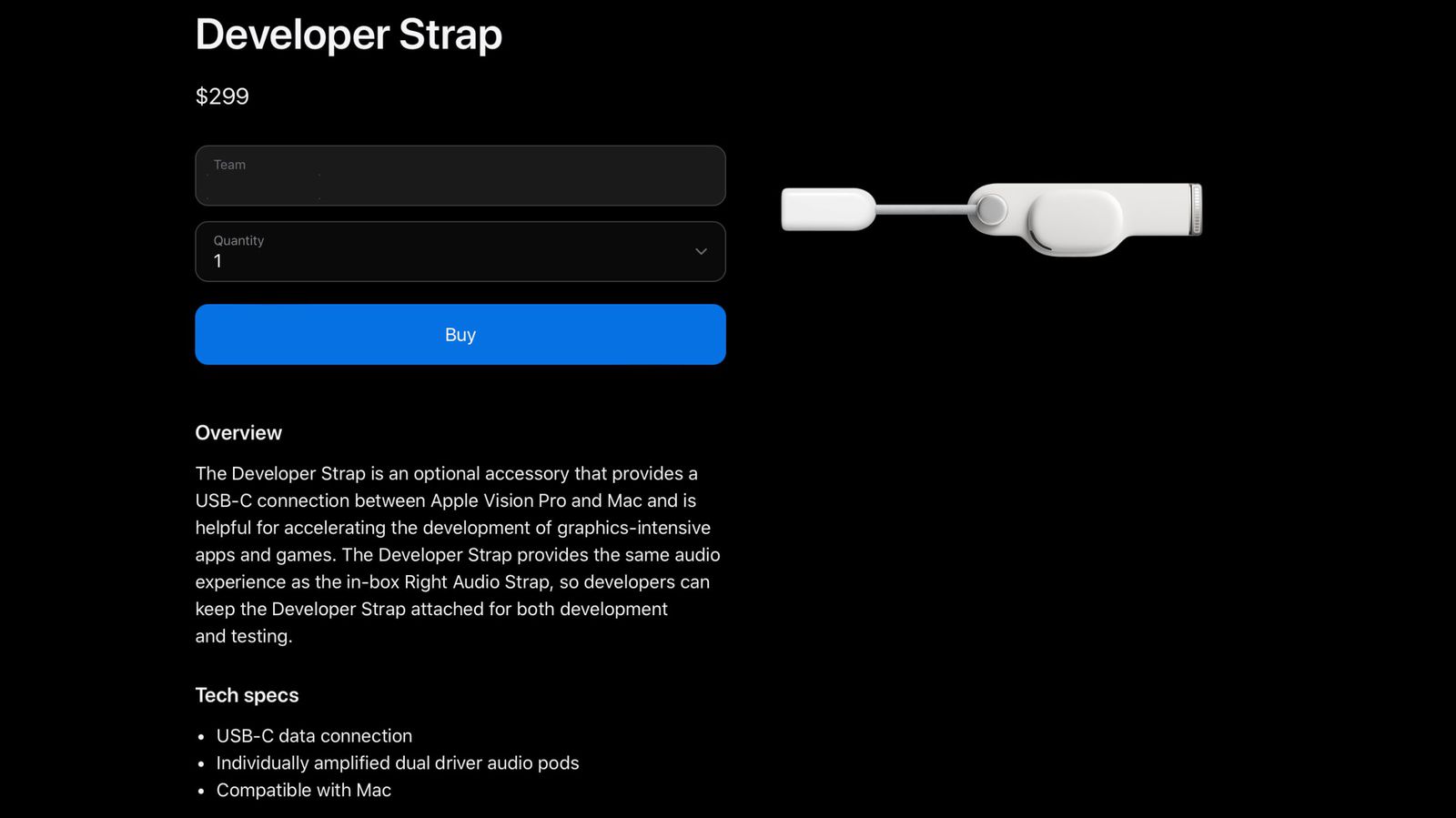 Apple Vision Pro Developer Strap