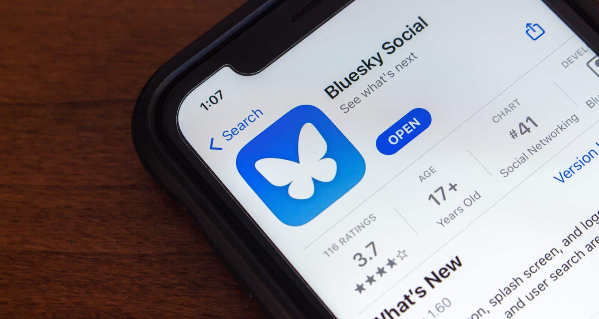 Ícone do Bluesky na App Store do iPhone