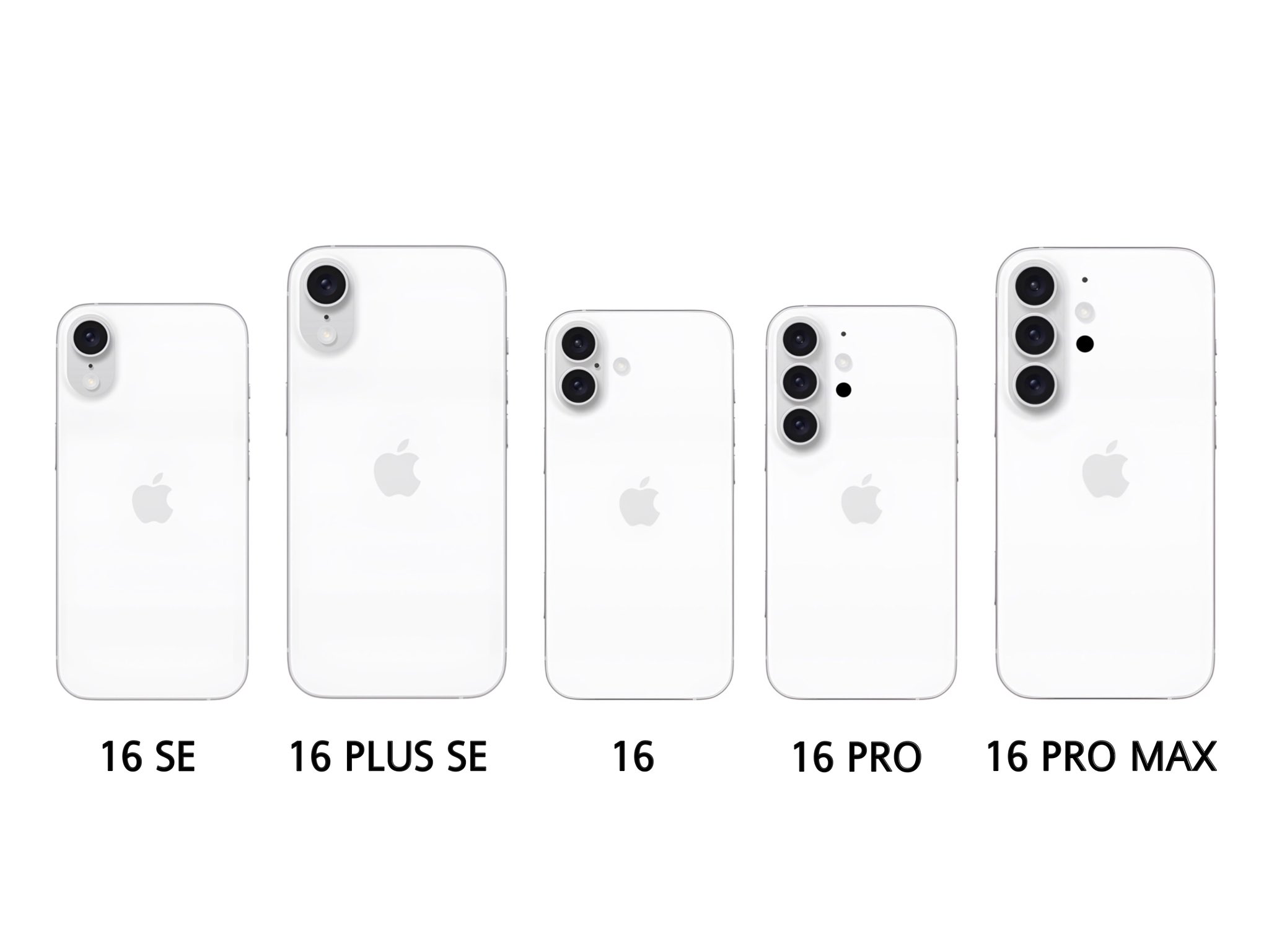 Suposta nova linha dos iPhones 16 com iPhones SE