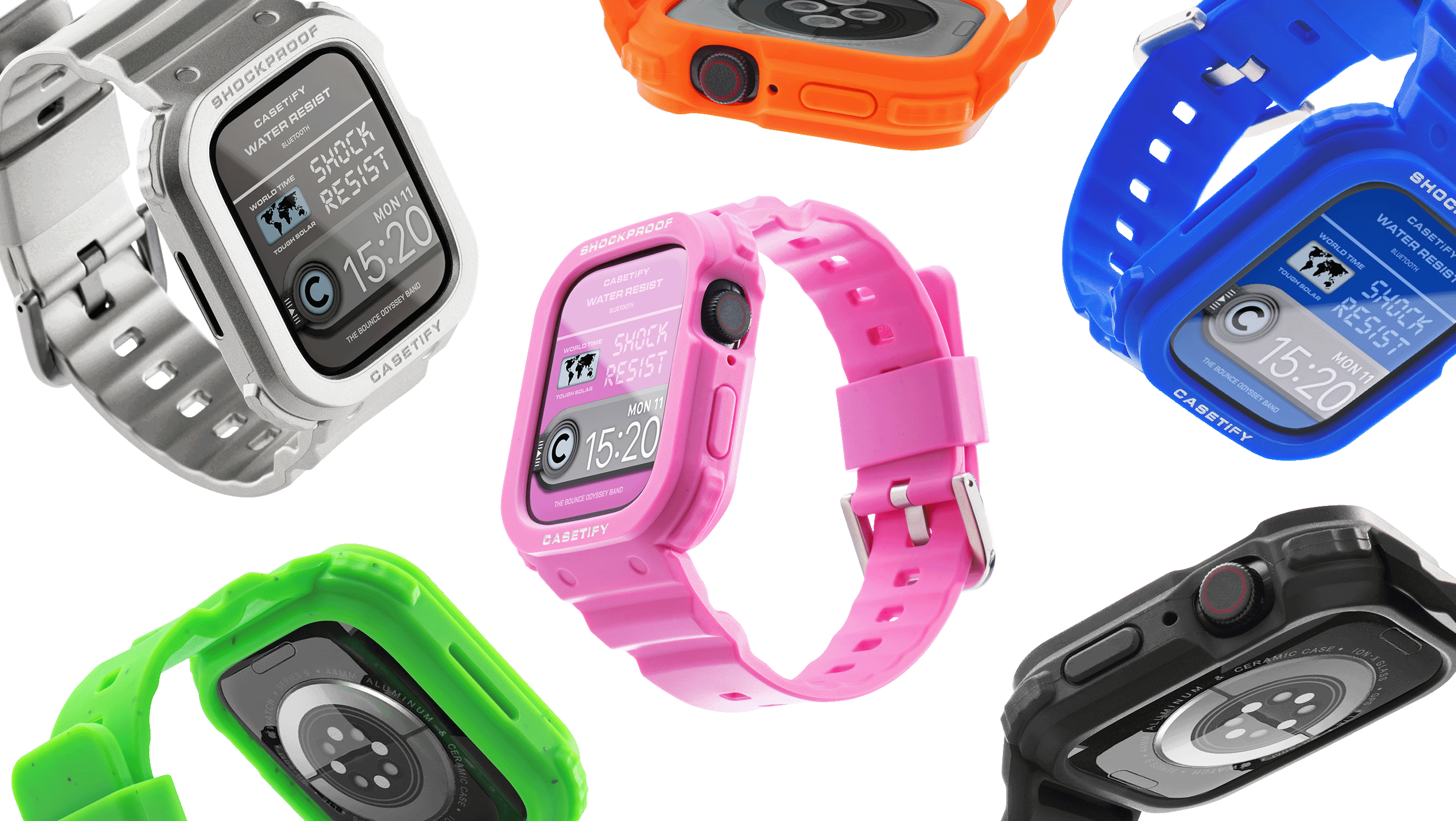 新品HYS×CASEYIFY APPLE WATCH BAND ヴィクセンガール CASETiFY leva o estilo do G-SHOCK, da CASIO, para o Apple Watch