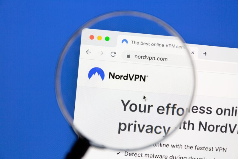 Site da NordVPN no navegador