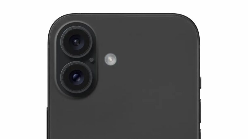 Render do iPhone 16 com módulo vertical de câmeras