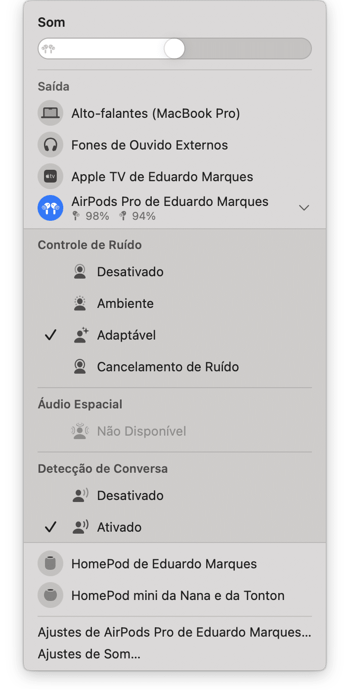 Áudio Adaptável nos AirPods Pro