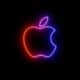 Logo da Apple colorido com um glow