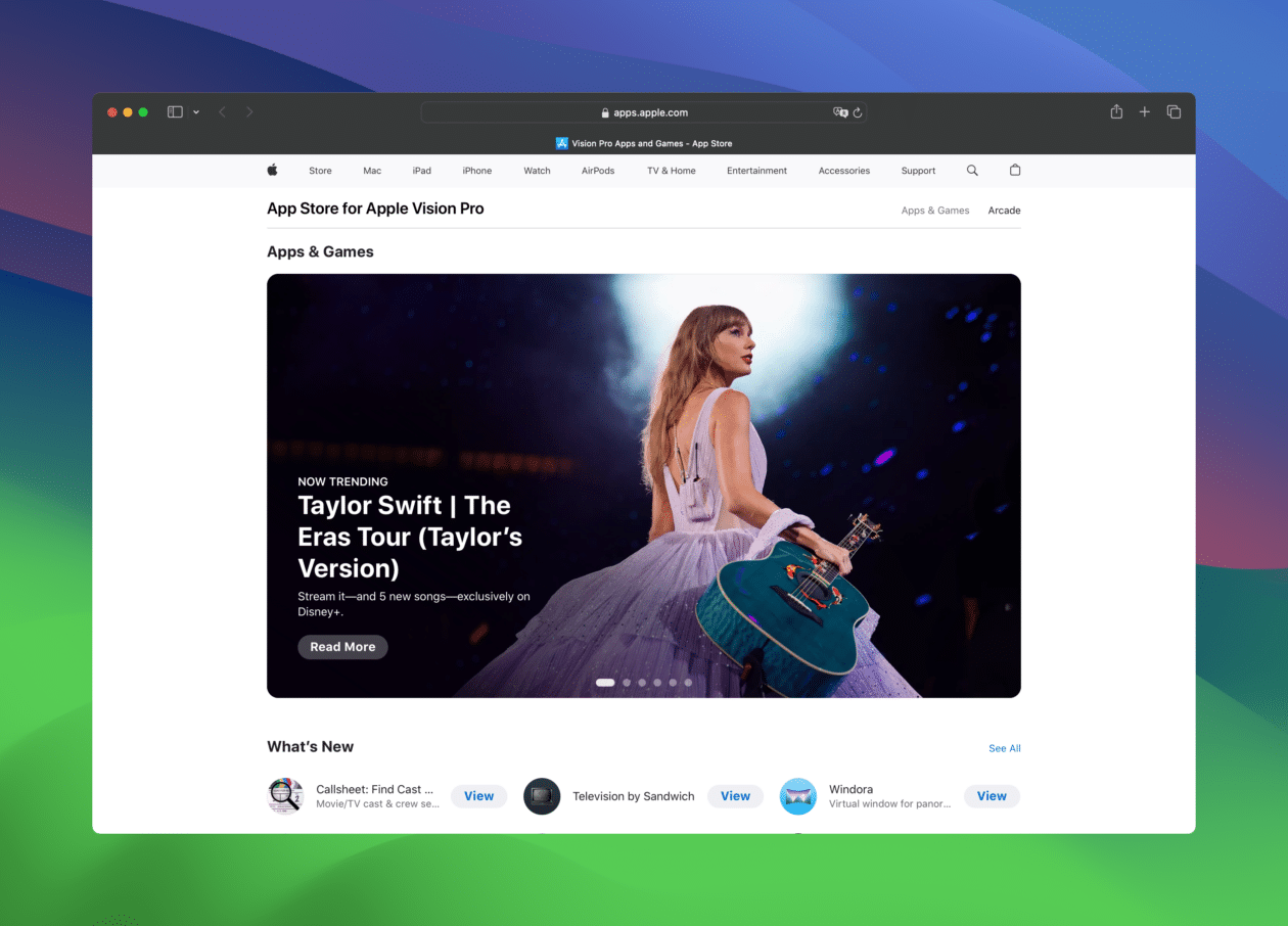 Apple makes the Vision Pro App Store available on the web