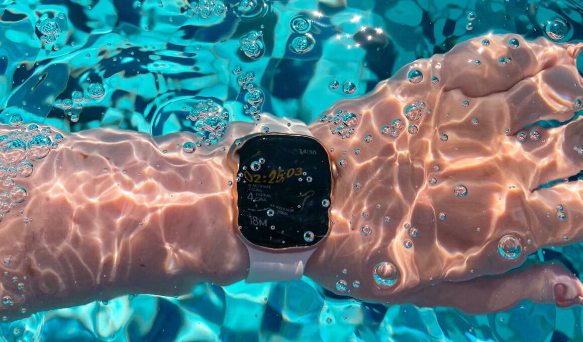 Apple Watch em uma piscina