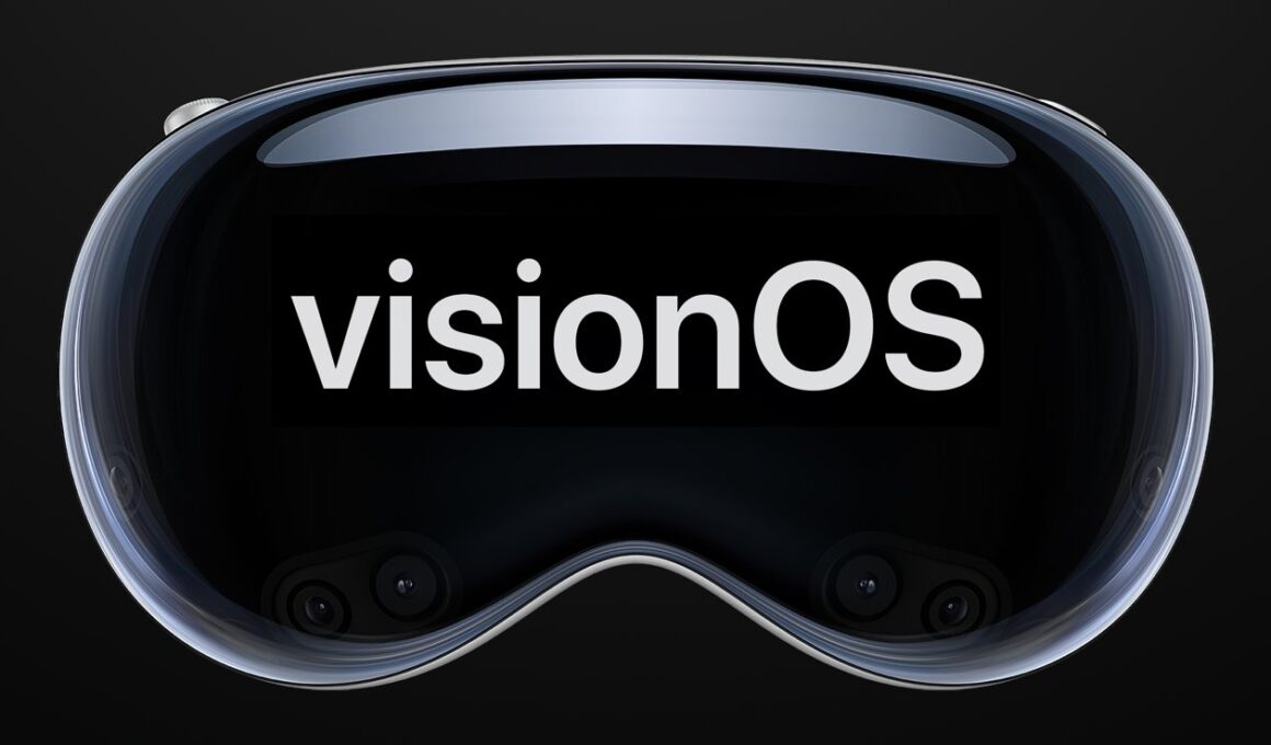 Apple Vision Pro com visionOS no visor