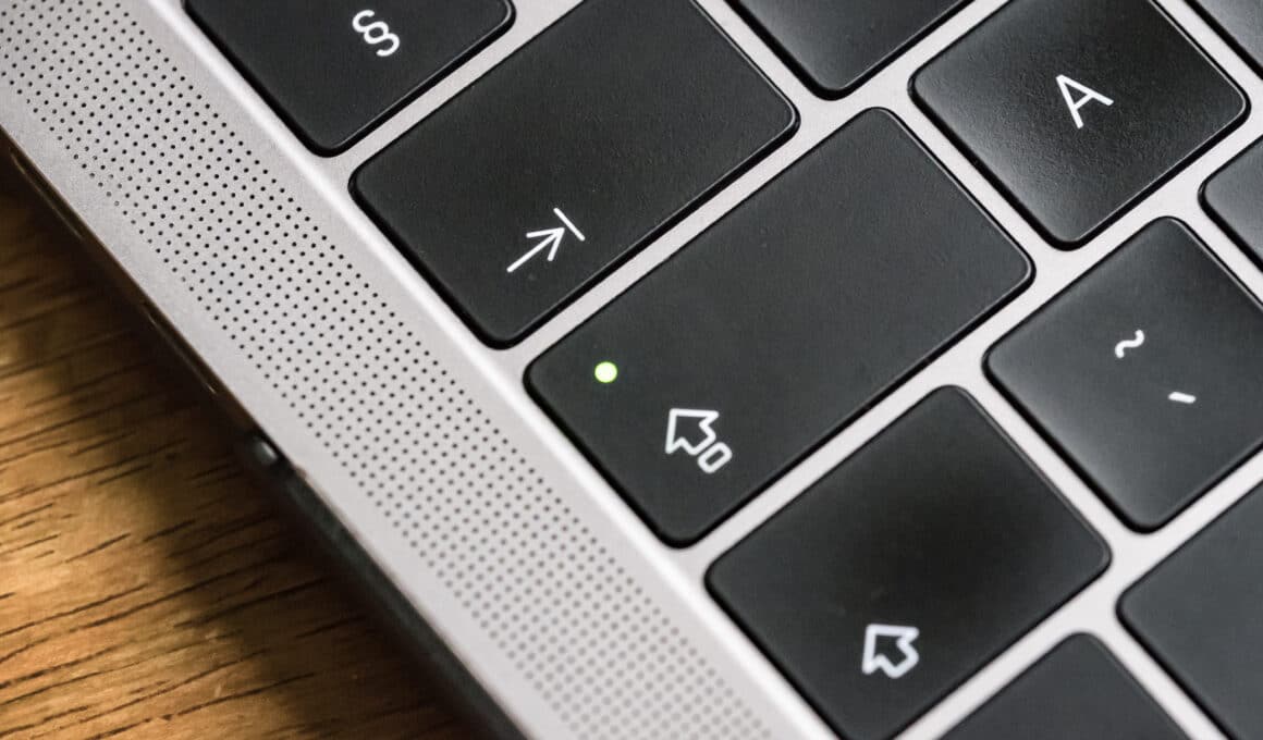 Teclado (foco na tecla caps lock) do MacBook Pro
