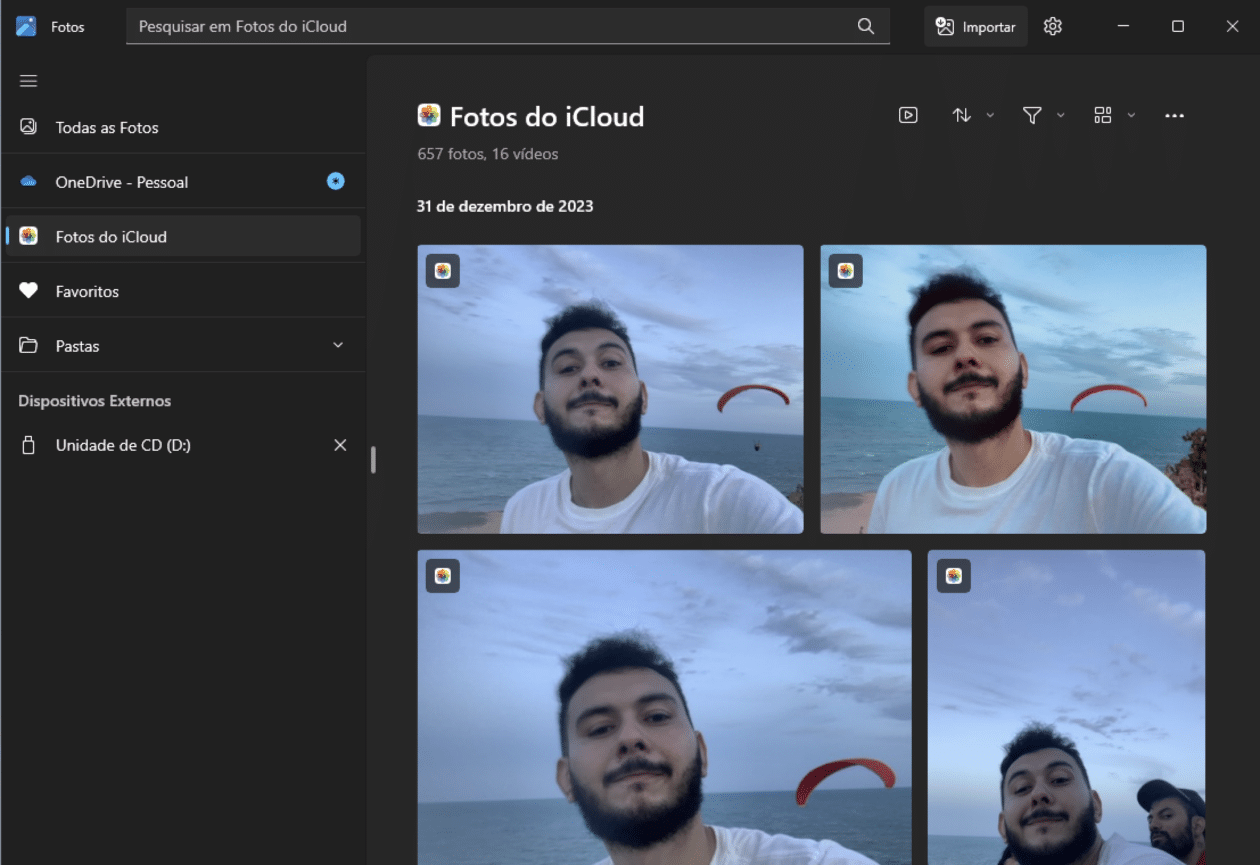Fotos do iCloud no Windows