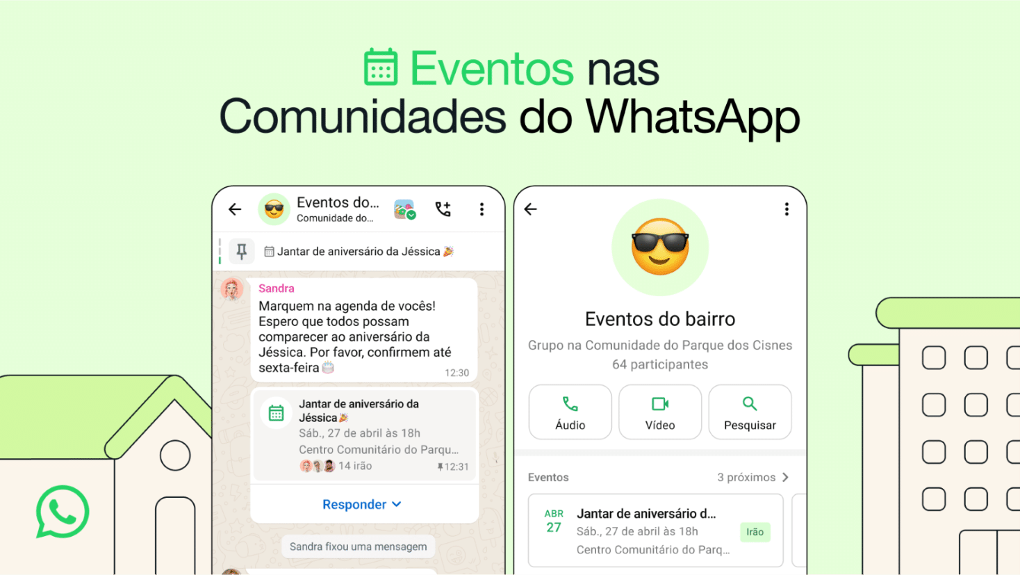 Eventos nas comunidades do WhatsApp
