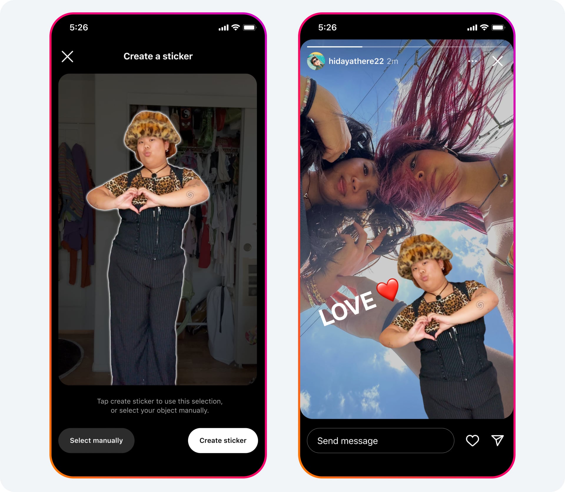 Adesivo recortes do Instagram