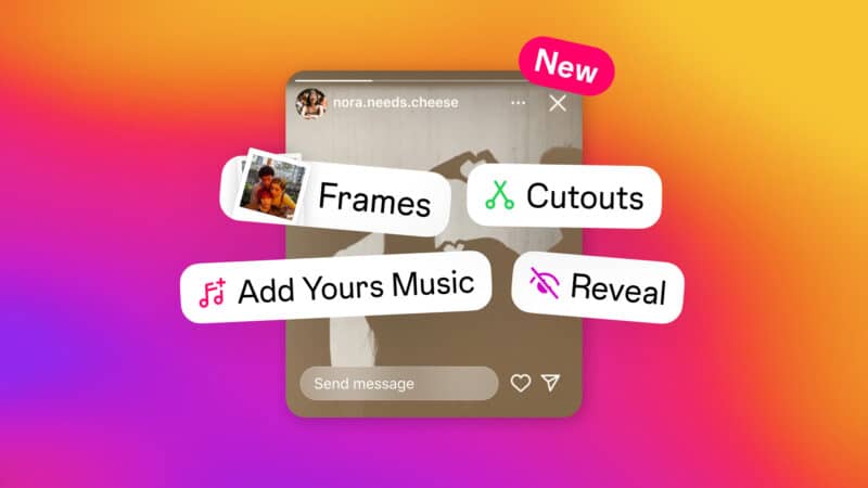Novos adesivos do Instagram