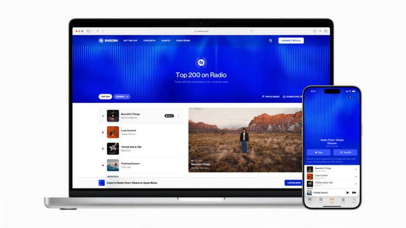 Radio Spins do Shazam no Apple Music e na web