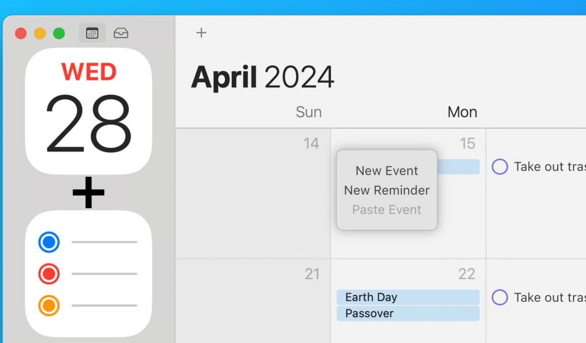 Supostas novidades dos apps Calendário e Lembretes no iOS 18