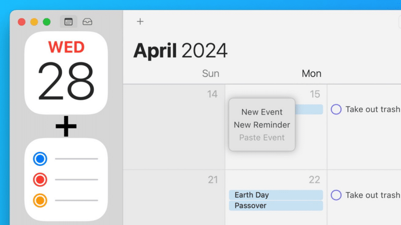 Supostas novidades dos apps Calendário e Lembretes no iOS 18