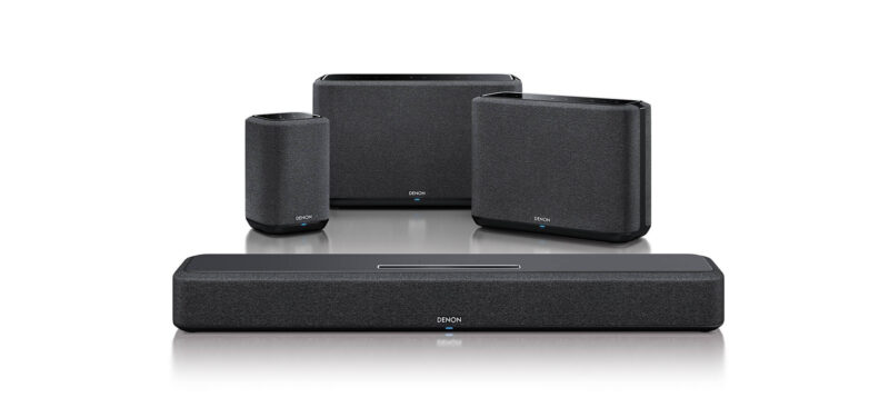 Linha Denon Home 550, que ganhou suporte à Siri