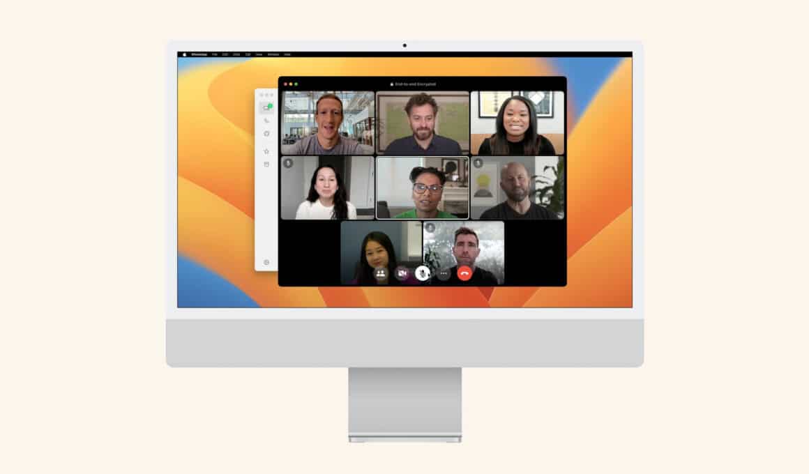 Chamada de vídeo em grupo no WhatsApp para Mac