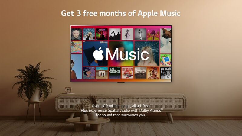 Promoção de Apple Music da LG para donos de smart TVs