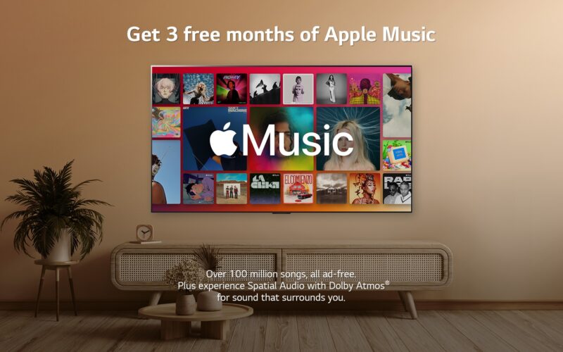 Promoção de Apple Music da LG para donos de smart TVs