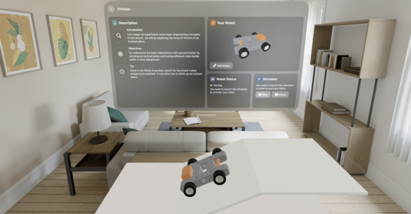 App Hoove para Vision Pro, de robótica