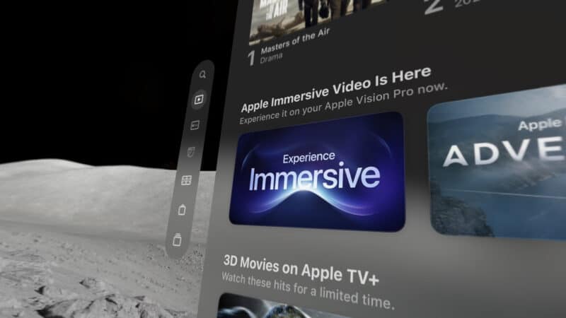 Vídeos imersivos para o Vision Pro no app Apple TV