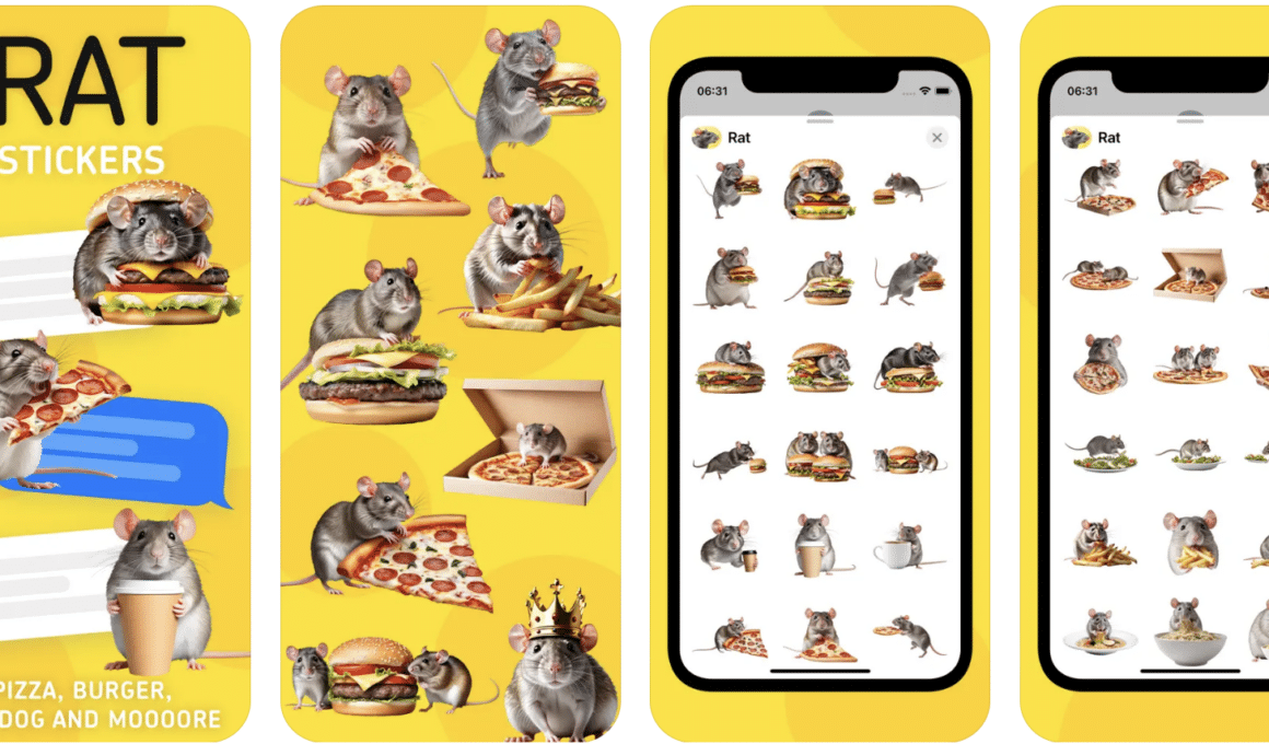 Rat Stickers: Pizza, Burger...