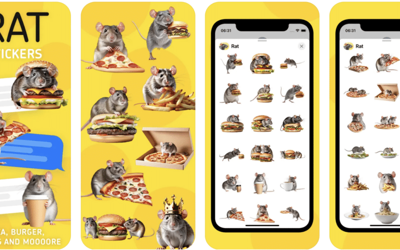 Rat Stickers: Pizza, Burger...