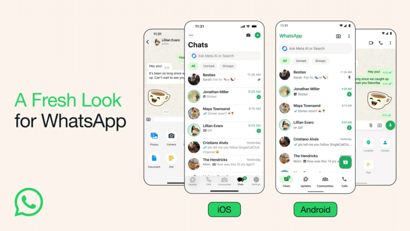 WhatsApp ganha novo design, com melhorias no modo escuro e mais