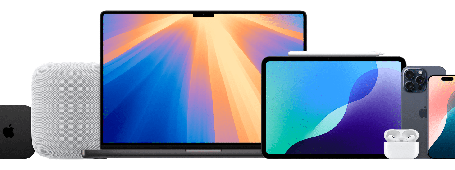 Dispositivos da Apple rodando sistemas beta