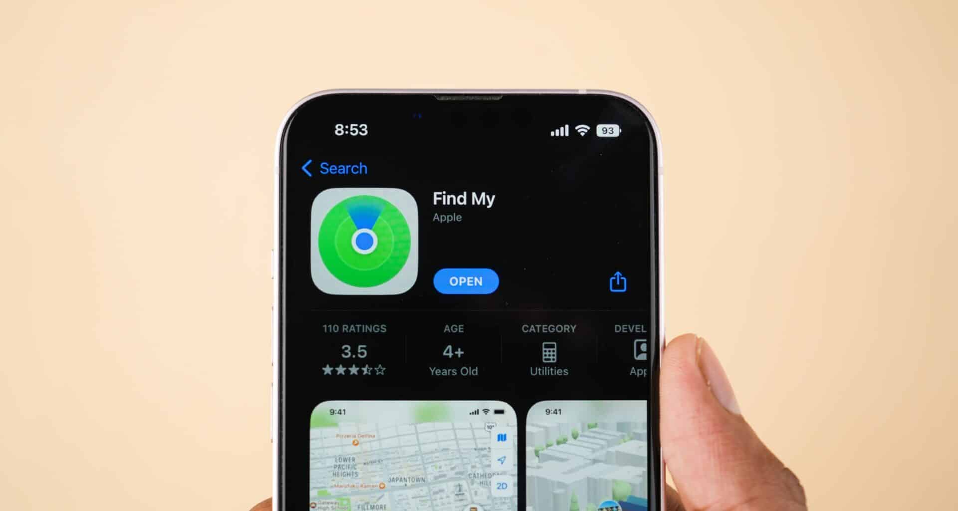 App Buscar no iPhone