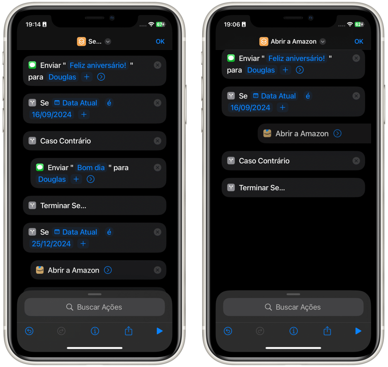 Shortcuts with multiple conditions