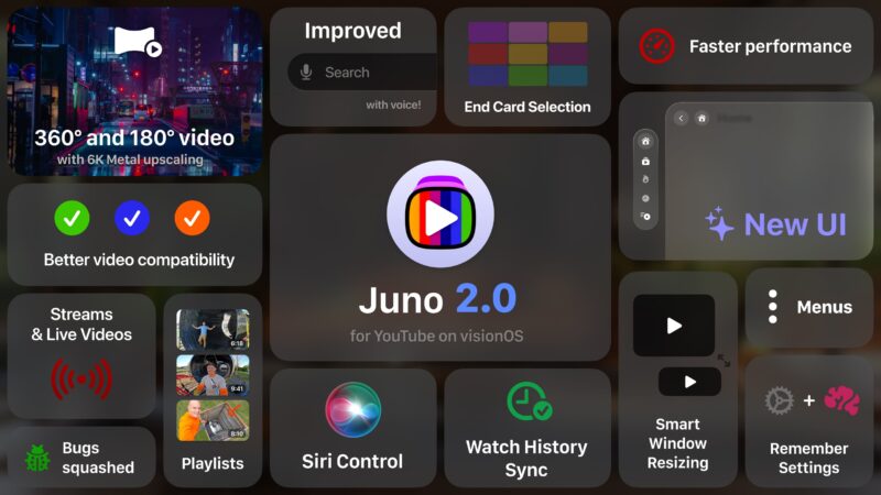 Juno for YouTube 2.0, app para Vision Pro