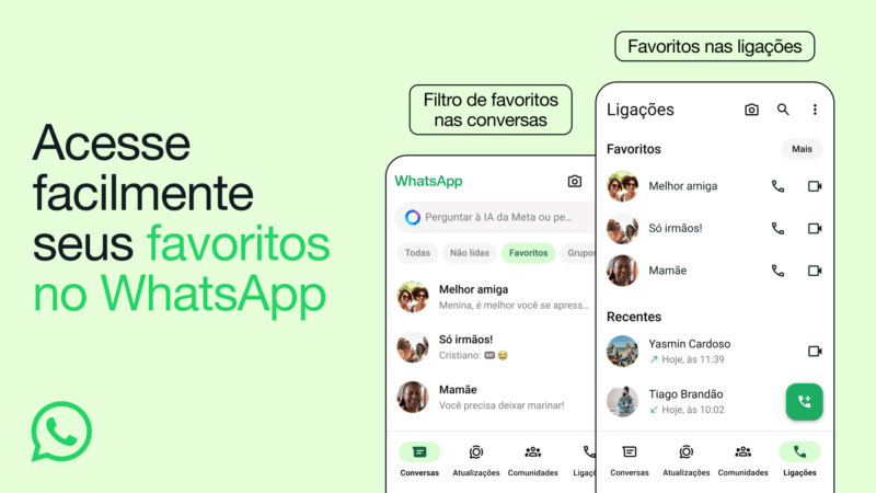 Recurso de favoritos do WhatsApp