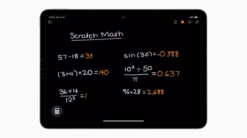 Math Notes no iPadOS 18