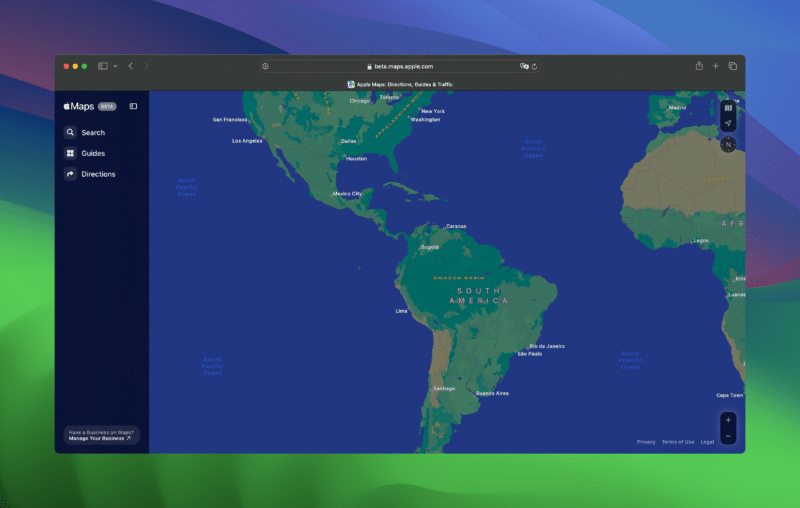 Apple Maps na web (beta)