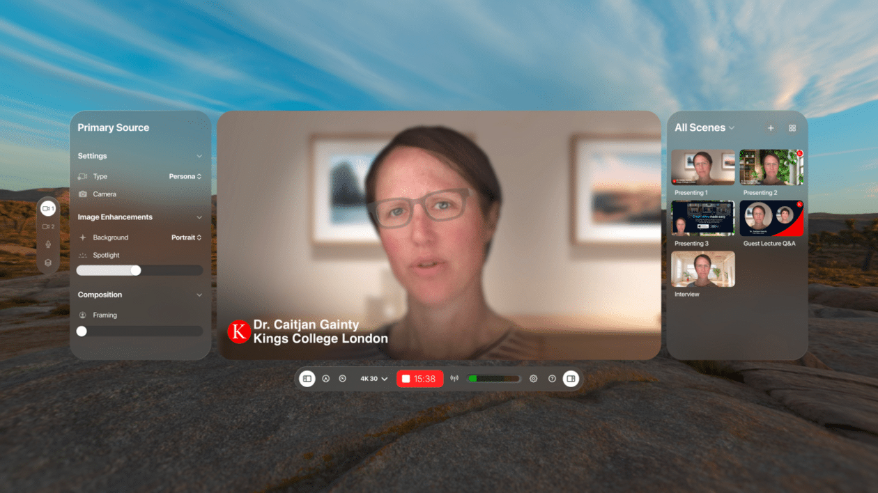 Camo Studio para Apple Vision Pro