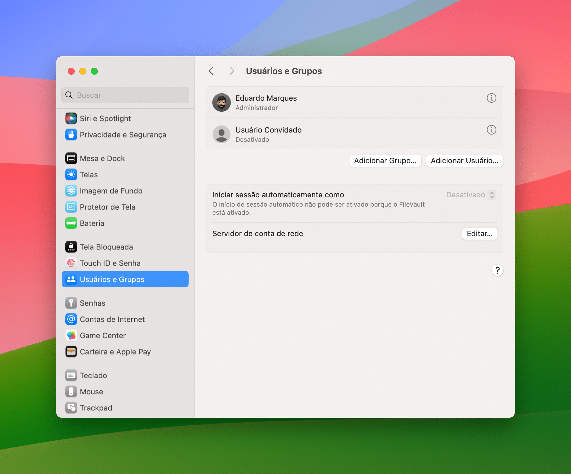Usuários e Grupos no macOS