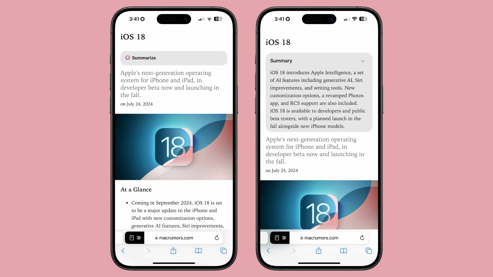 iOS 18.1: novidades do Safari com Apple Intelligence