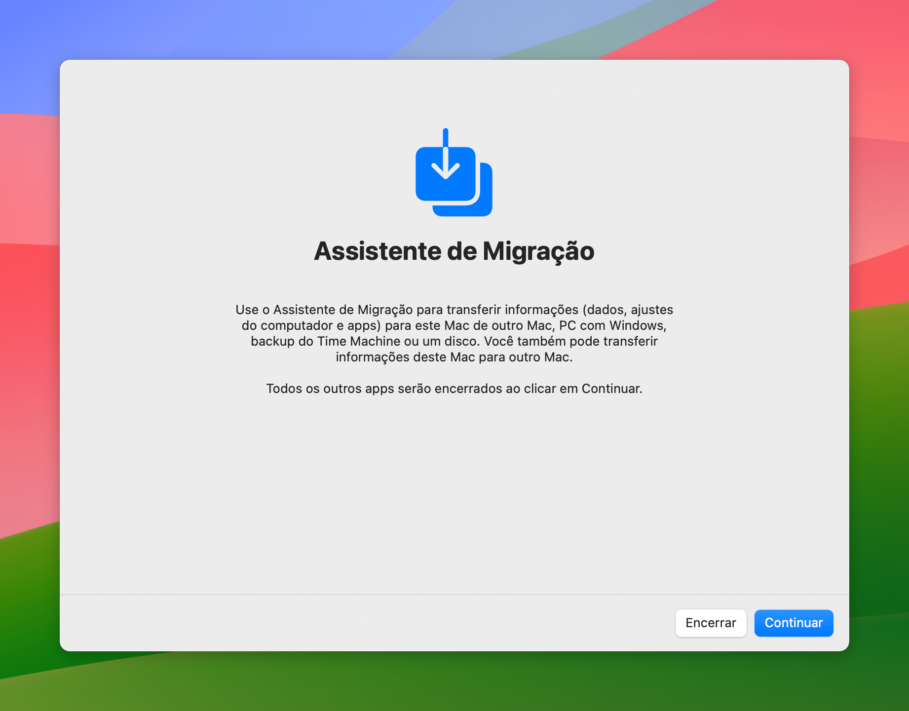 Assistente de Migração do macOS