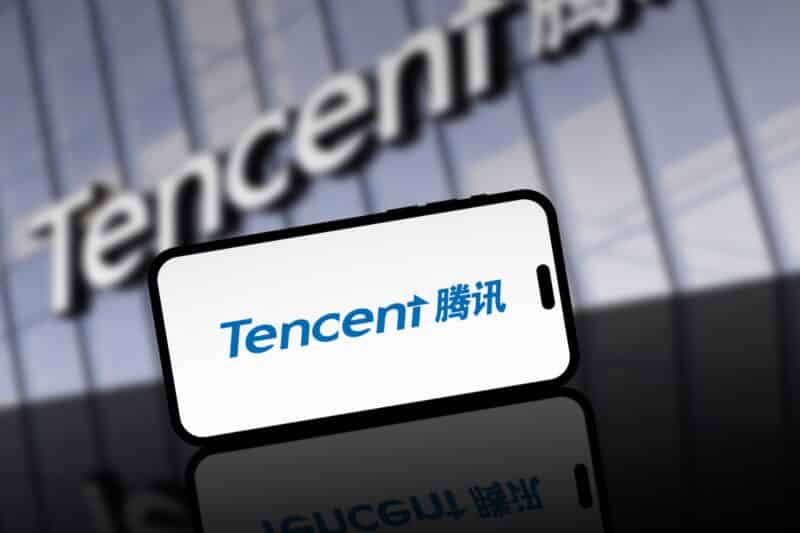 Logo da Tencent em um iPhone