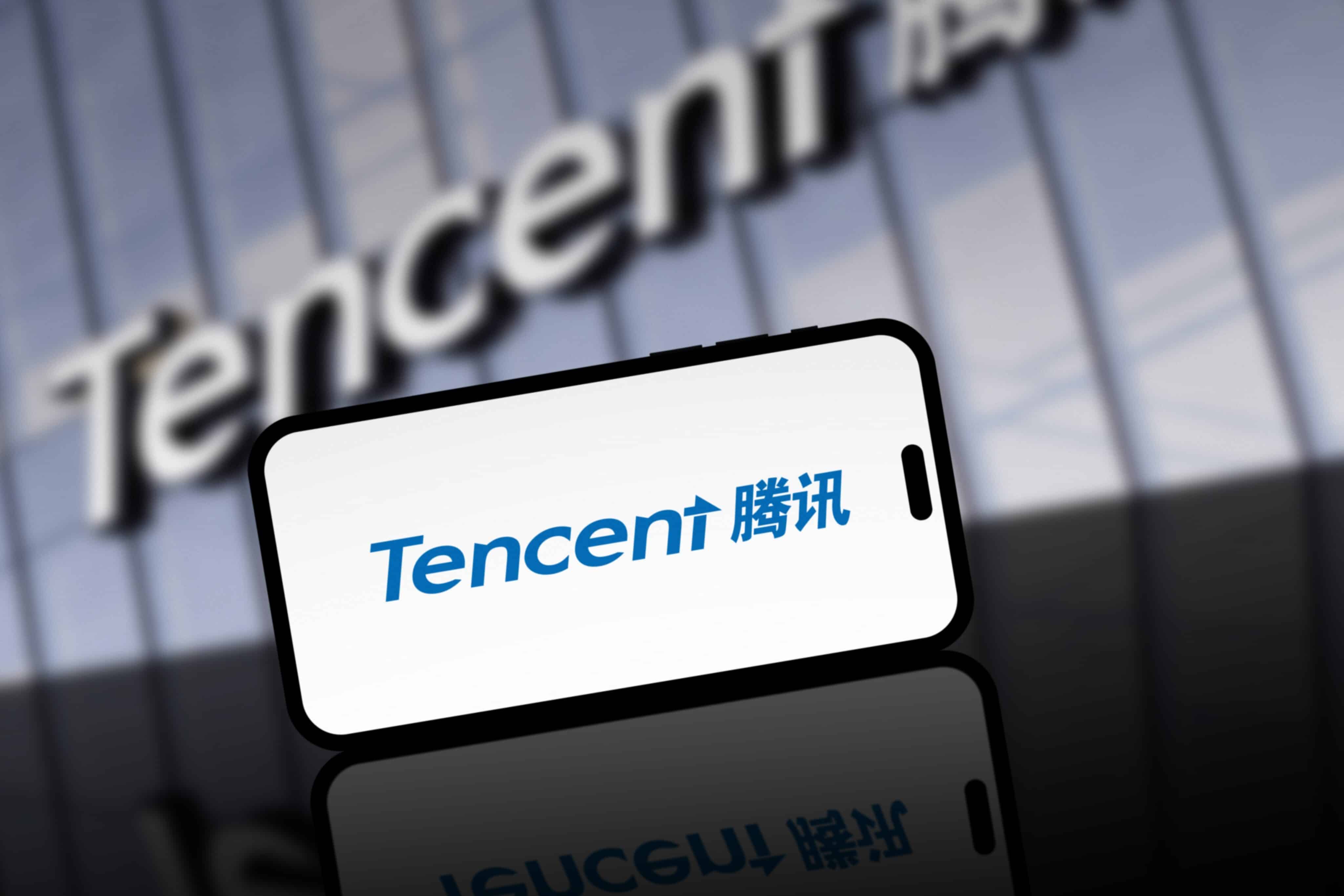 Logo da Tencent em um iPhone